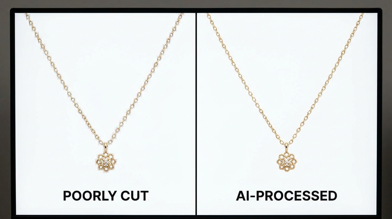 Simple bar comparison illustrating higher engagement for a lifestyle-background listing image vs. a plain white-background image, using two labeled bars with an upward arrow (keep any numbers illustrative, not overly precise).